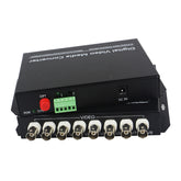 8 port Analog video fiber converters A set. PAL NTSC SECAM video over fiber extenders, FC Singlemode up 20Km for Video monitoring, Security Systems and more